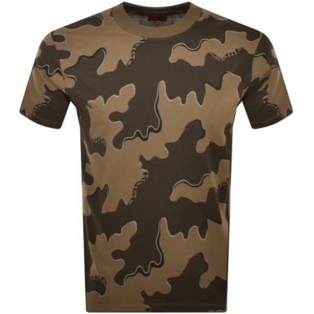 Product Image for HUGO Damou Crew Neck T Shirt Green