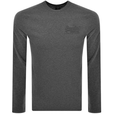 Product Image for Superdry Long Sleeved Logo T Shirt Grey