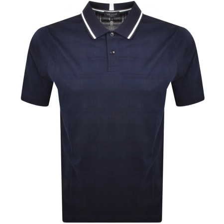Product Image for Ted Baker Shadow Check Polo T Shirt Navy