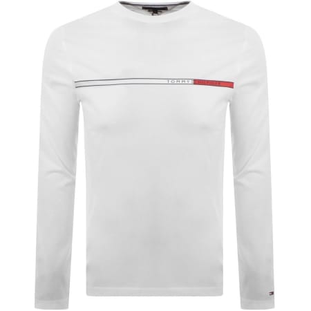 Product Image for Tommy Hilfiger Chest Stripe Logo T Shirt White