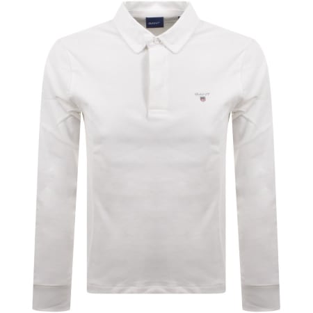 Product Image for Gant Heavy Rugger Long Sleeved Polo T Shirt White