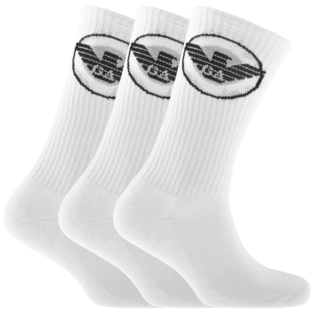 Product Image for Emporio Armani 3 Pack Socks White