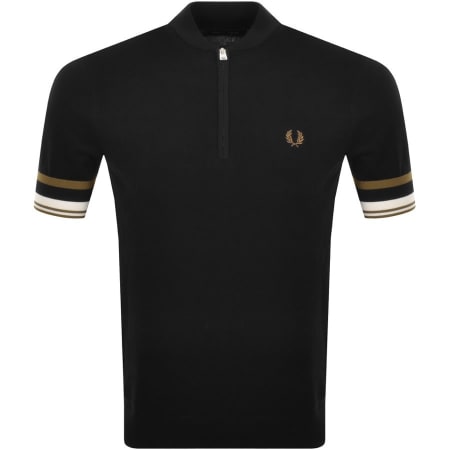 Product Image for Fred Perry Half Zip Knitted Polo T Shirt Black