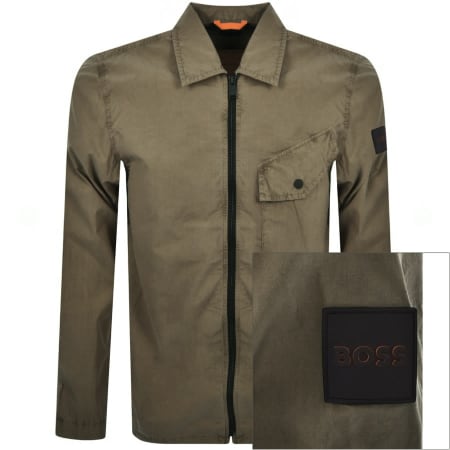 Product Image for BOSS Full Zip Lovel Overshirt Jacket Green