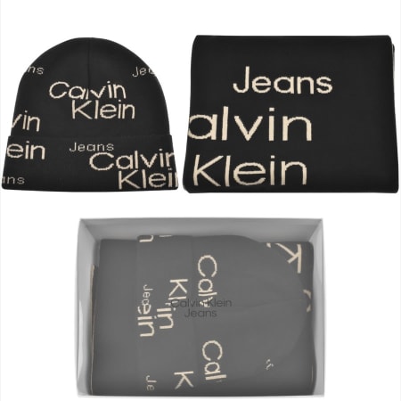 Product Image for Calvin Klein Knit Beanie And Scarf Set Black