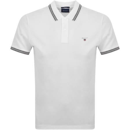 Product Image for Gant Herringbone Tipping Polo T Shirt White