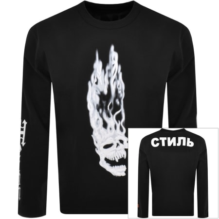 Product Image for Heron Preston Long Sleeved Skull T Shirt Black