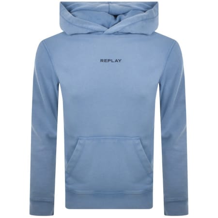 Product Image for Replay Logo Hoodie Blue