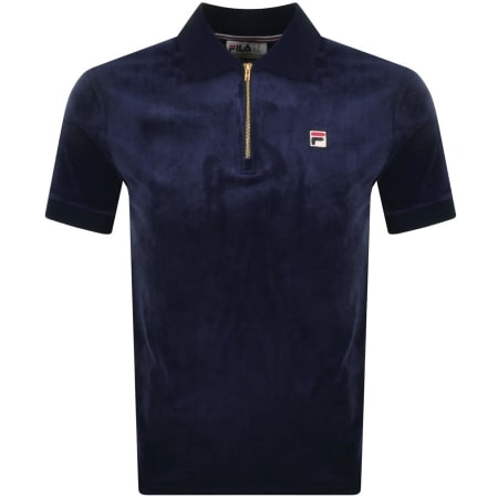 Product Image for Fila Vintage Devon Velour Polo T Shirt Navy