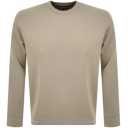 Product Image for Emporio Armani Crew Neck Logo Sweatshirt Beige