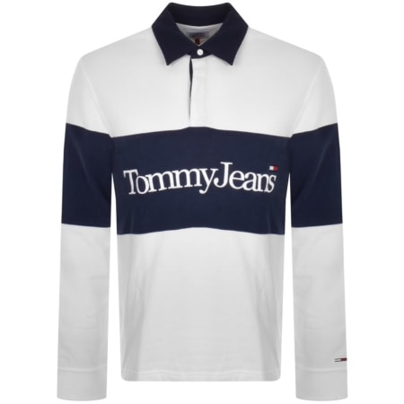 Product Image for Tommy Jeans Serif Linear Rugby Polo Shirt White