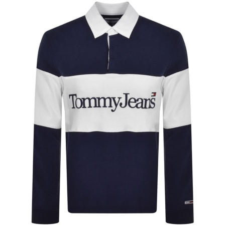 Product Image for Tommy Jeans Serif Linear Rugby Polo Shirt Navy