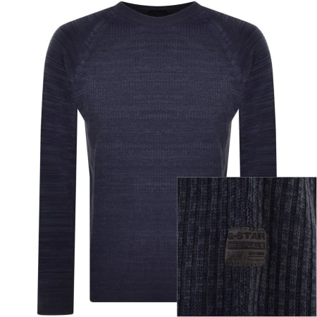 Product Image for G Star Raw 3D Biker Knit Jumper Blue