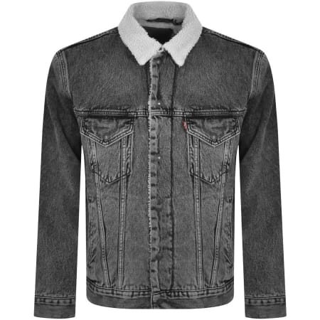Product Image for Levis Denim Sherpa Trucker Jacket Grey