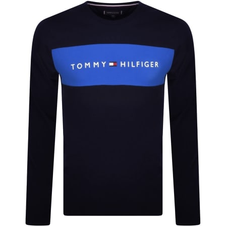 Product Image for Tommy Hilfiger Logo Flag Long Sleeve T Shirt Navy