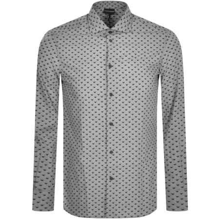 Product Image for Emporio Armani Logo Long Sleeve Shirt Grey