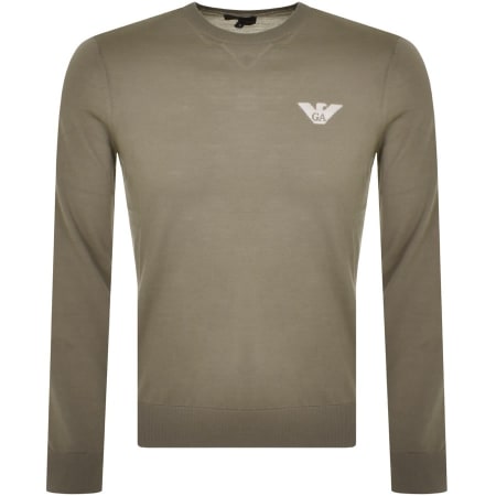 Product Image for Emporio Armani Crew Neck Knit Jumper Khaki
