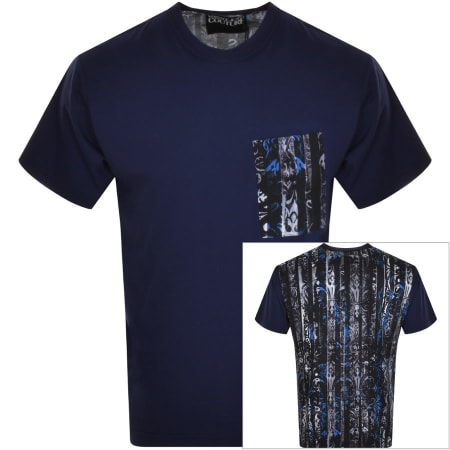 Product Image for Versace Jeans Couture Tapestly Stripe T Shirt Blue