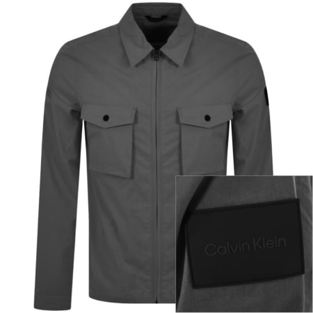 Product Image for Calvin Klein Logo Overshirt Grey