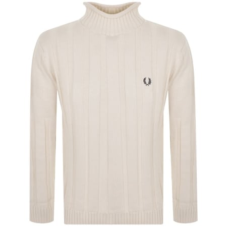 Product Image for Fred Perry Textured Roll Neck Jumper Cream