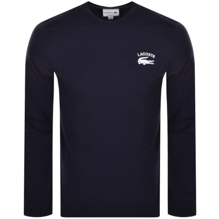 Product Image for Lacoste Logo Long Sleeved T Shirt Navy