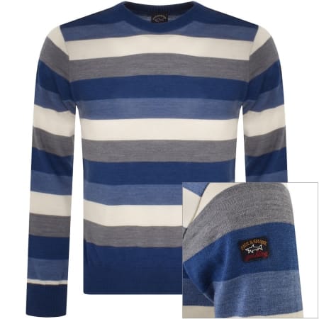 Product Image for Paul And Shark Striped Wool Jumper Blue