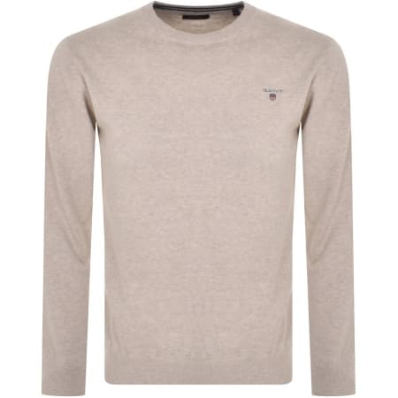Product Image for Gant Knit Classic Cotton Knit Jumper Beige