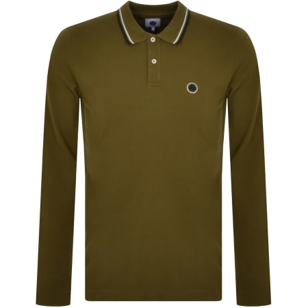 Product Image for Pretty Green Barton Long Sleeve Polo T Shirt Khaki