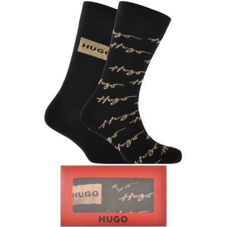 Product Image for HUGO Lounge 2 Pack Socks Gift Set Black