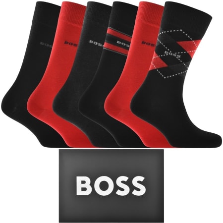 Product Image for BOSS 6 Pack Socks Gift Set Black