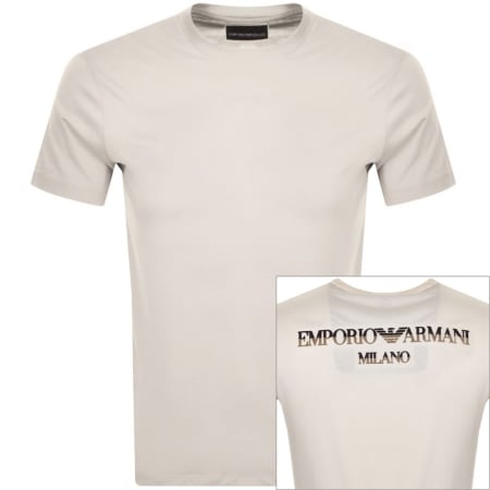 Product Image for Emporio Armani Crew Neck Logo T Shirt Cream