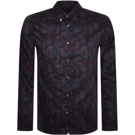 Product Image for Pretty Green Paisley Long Sleeve Shirt Burgundy