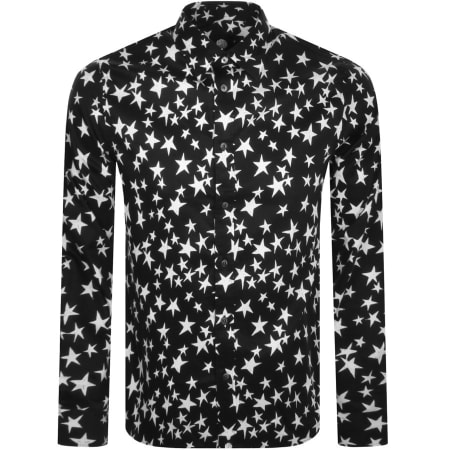 Product Image for Pretty Green Ramone Stars Long Sleeve Shirt Black