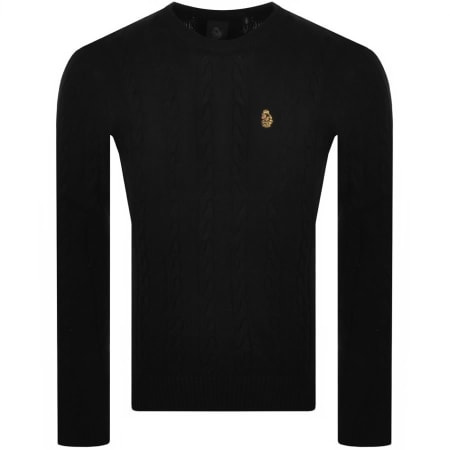 Product Image for Luke 1977 Aspen Cable Knit Jumper Black