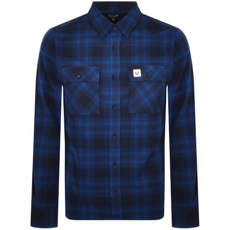 Product Image for True Religion Check Long Sleeve Shirt Blue