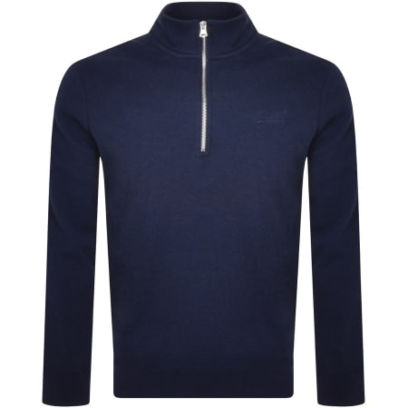Product Image for Superdry Half Zip Henley Sweatshirt Navy
