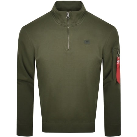 Product Image for Alpha Industries X Fit Half Zip Sweatshirt Green