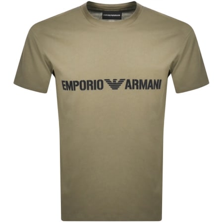 Product Image for Emporio Armani Crew Neck Logo T Shirt Khaki