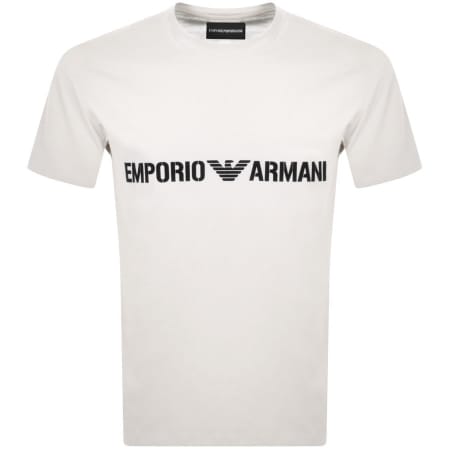 Product Image for Emporio Armani Crew Neck Logo T Shirt Cream