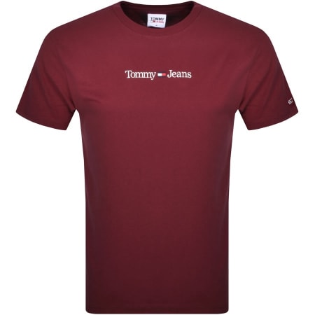 Product Image for Tommy Jeans Classic Linear Logo T Shirt Burgundy