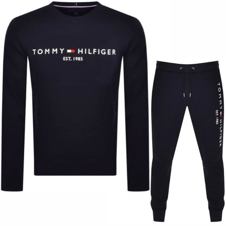 Product Image for Tommy Hilfiger Logo Crew Tracksuit Navy