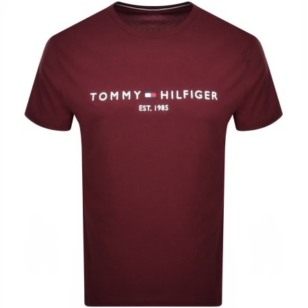 Product Image for Tommy Hilfiger Logo T Shirt Burgundy