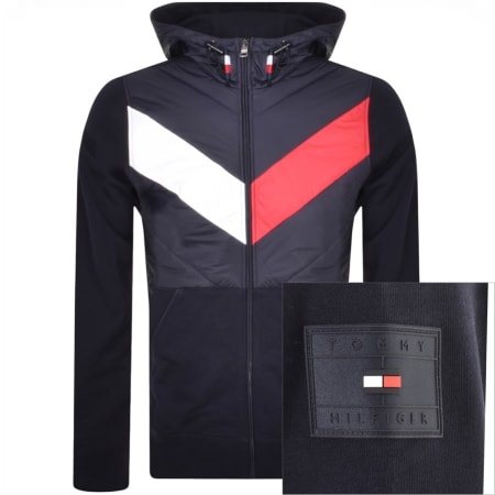 Product Image for Tommy Hilfiger Mix Media Full Zip Hoodie Navy