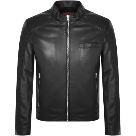 Product Image for HUGO Bevni Faux Leather Jacket Black