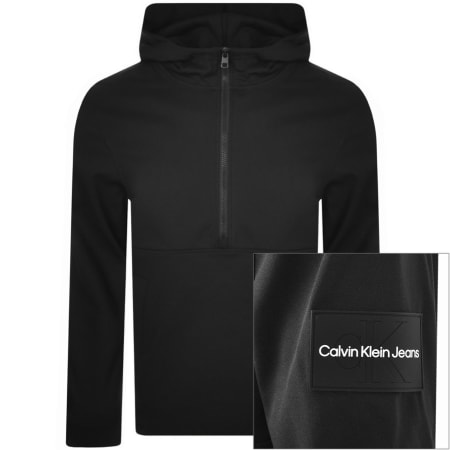Product Image for Calvin Klein Jeans Half Zip Logo Hoodie Black