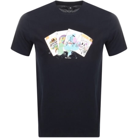 Product Image for PS By Paul Smith Cards Logo T Shirt Navy