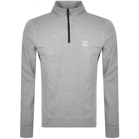 Product Image for BOSS Zetrust Half Zip Sweatshirt Grey