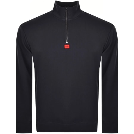 Product Image for HUGO Durty Half Zip Sweatshirt Navy
