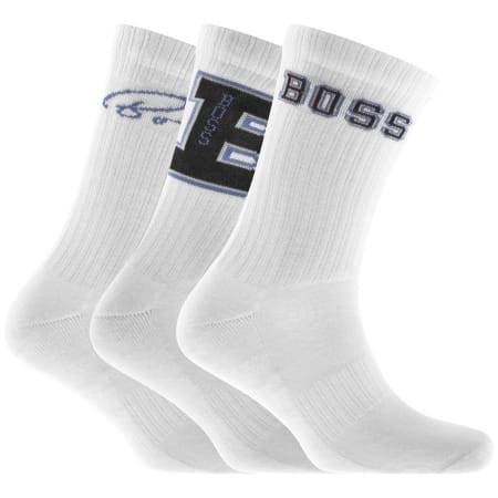 Product Image for BOSS Three Pack Crew Socks White