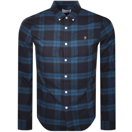Product Image for Farah Vintage Brewer Check Long Sleeve Shirt Blue